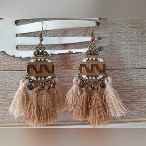 Western Tribal Tassel Dangling Earrings